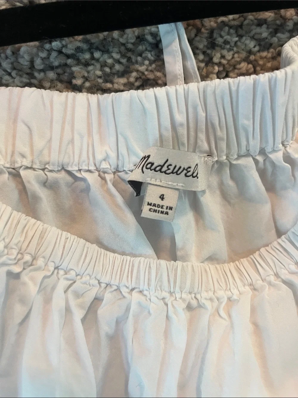 Madewell Women’s White 3/4 Puff Sleeve Top sz4